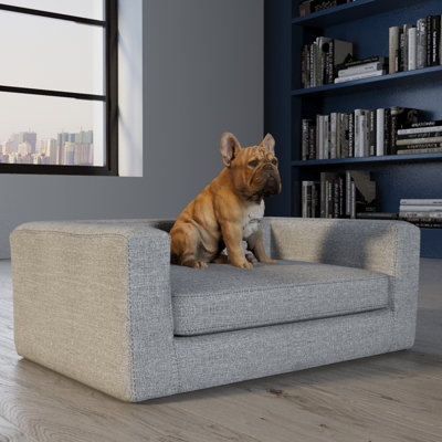Canapé-lit Elegant Upholstery Dog - L 40 po x l 26,5 po x H 14,5 po, gris, avec housse amovible - Élégant et confortable pour les chiens de taille moyenne / grande