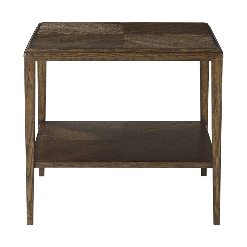 Dusk Oak Parquetry Patterned Square Side Table