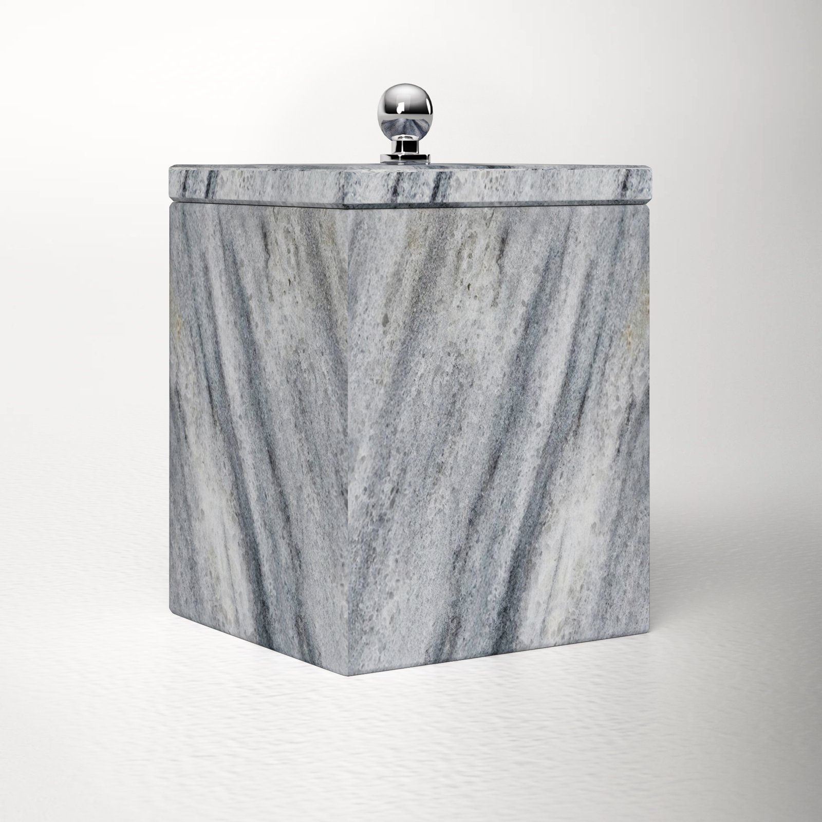 Graciela Marble Bathroom Storage Container, Cloud Gray