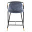 Ensemble de 2 tabourets de bar bleu marine rembourrés de 66 cm de haut avec piètement noir - Design moderne, confort et fonctionnalité. Garniture dorée et structure en fer. Style contemporain. Montage rapide.