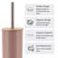 Ensemble de brosse et porte-toilette en métal avec couvercle en bambou-113778047