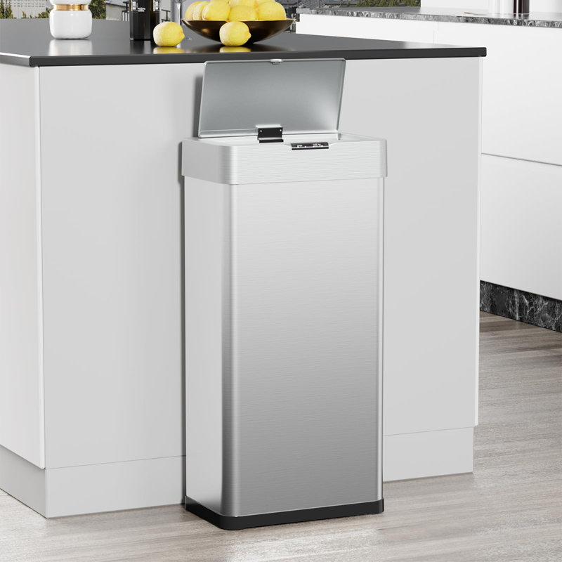 Motion Sensor Stainless Steel Trash Can, Automatic Garbage Bin, Silver, 18.5 Gallons