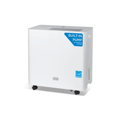 BLACK+DECKER 50-Pint Portable Dehumidifier with Built-in Pump, Dehumidifier with Pump for up to 4500 Sq. Ft.