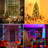 Warm White+ RGB Multi-Color Curtain String Lights with Remote Control, 600 LED, 20ft x 10ft
