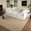 Canapé modulaire spacieux avec rangement, chenille beige, confort à la maison