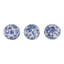 Ensemble d'objets décoratifs ronds en céramique de style chinoiserie pour le salon - Présentoir de décorations modernes pour tablettes - ensemble de 3, 5 po, bleu et blanc
