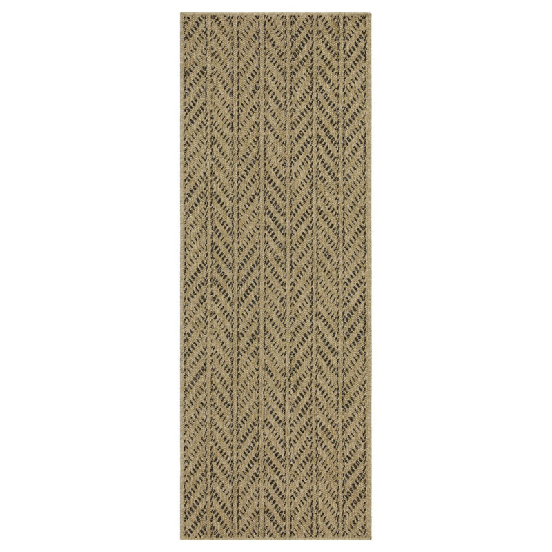 Earth Jute/Black 2 Ft. 7 In. X 7 Ft. 3 In. Indoor/Outdoor Area Rug, Runner 2'7" x 7'3"