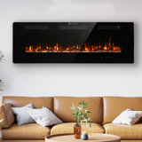 Delph Wall Mounted Electric Fireplace with Timer, Remote Control, Adjustable Flame Color, 700W/1400W