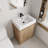 Khamille 24'' Single Freestanding Bathroom Vanity with Resin Top and Shelf-1852324507