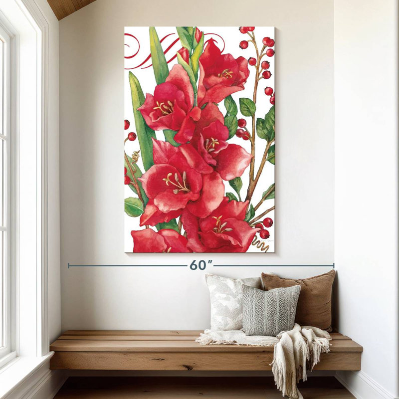 Harnek Flowers And Berries Gladiolas, 51" H x 34" W