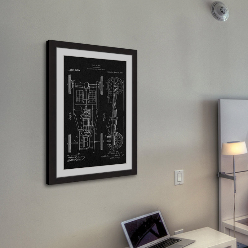 « automobile 1919 black paper » par steve king, reproduction d’art encadrée, H 45 po x l 30 po x P 1,5 po