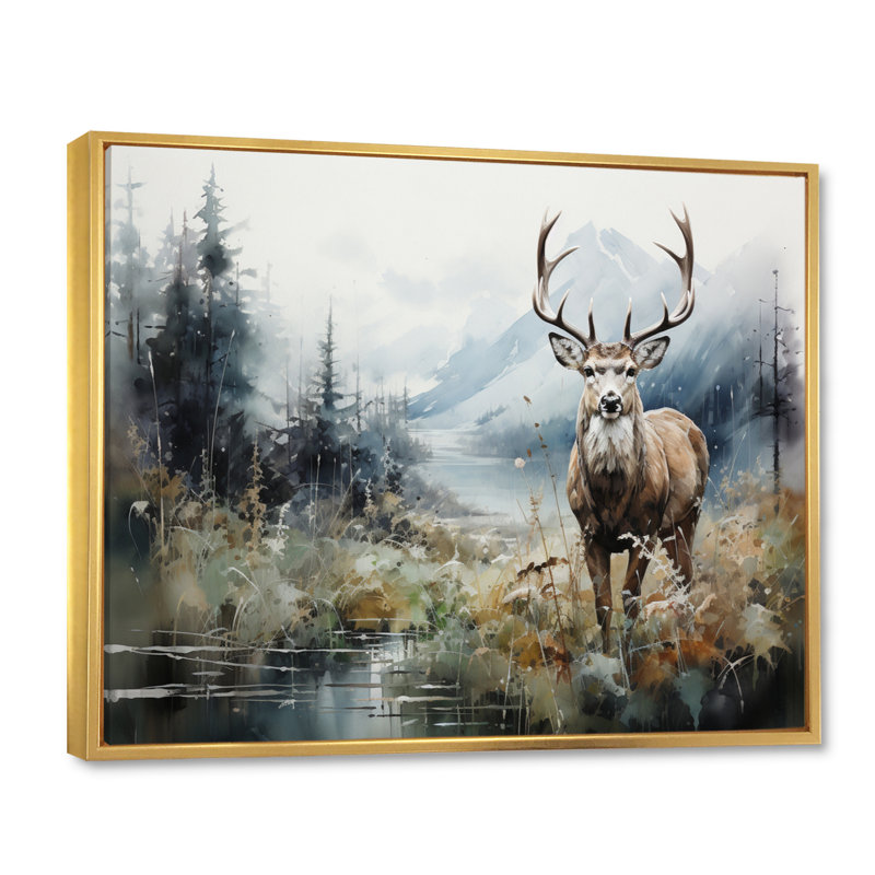Alaska Frozen Silence sur toile, H 30 po x l 40 po x P 1,5 po, Cadre flottant doré