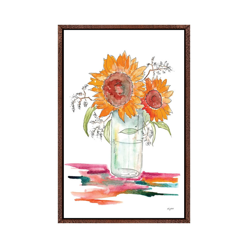 Sunflower by Kelsey McNatt - Painting on Canvas, Classic Wood Framed, 66.04 cm H x 45.72 cm W