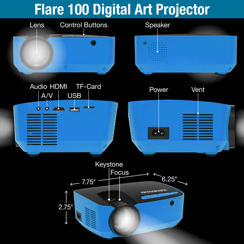 Flare 100 Digital Art Projector With Monopod Projector Stand