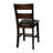 Cherry Finish Counter Height Chairs, Of 2, Wood Frame, Dark Brown Faux Leather Seat, Fresh 2 Finish, With Upholstered Dining
