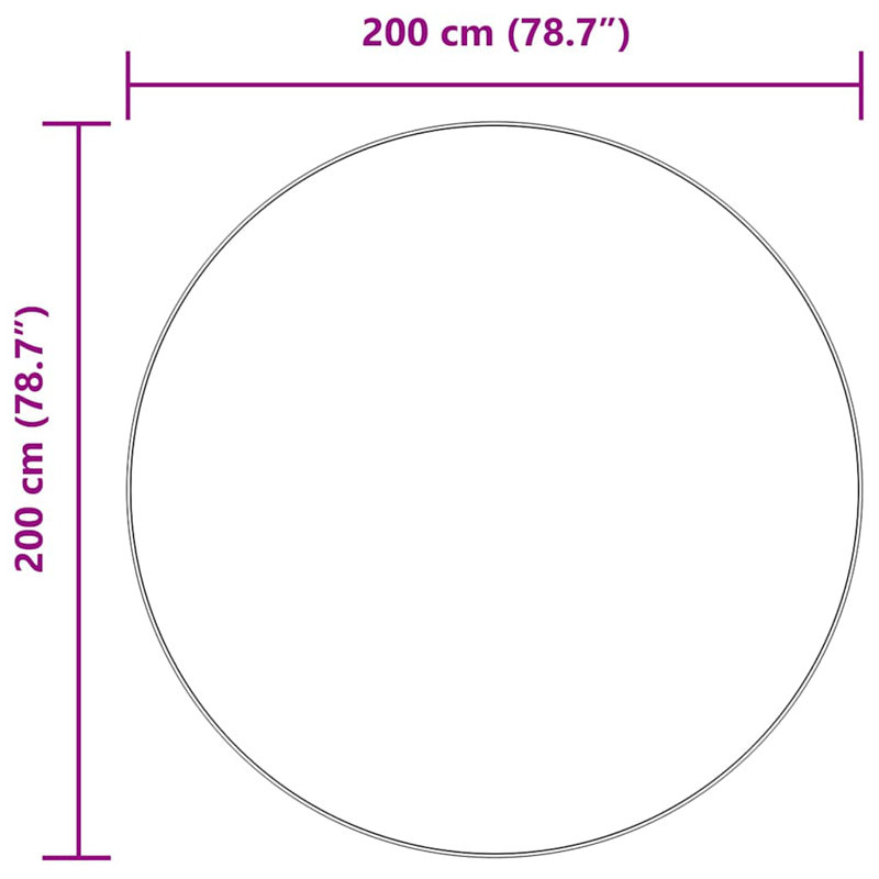 Solid Colour Area Rug, Round 200cm