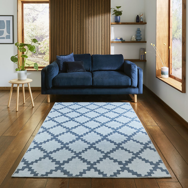 Scion Floral Digitally Printed 120cm X 170cm Area Rug, Blue, Rectangle 120 x 170 cm