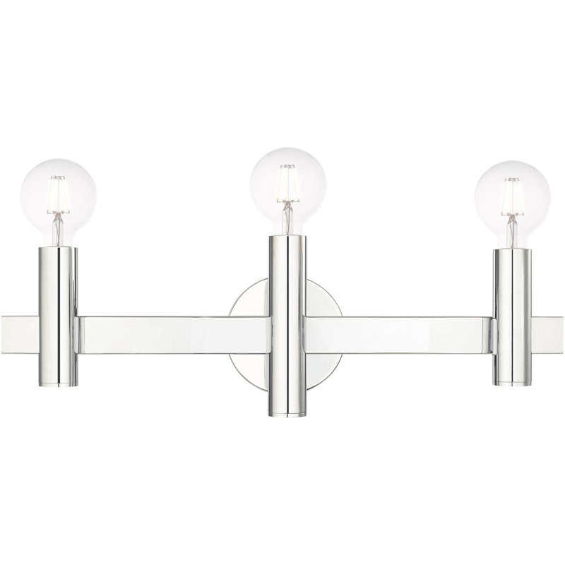 Éclairage pour meuble-lavabo 3 lumières 23,5 | Luminaire de salle de bain en acier, Chrome poli
