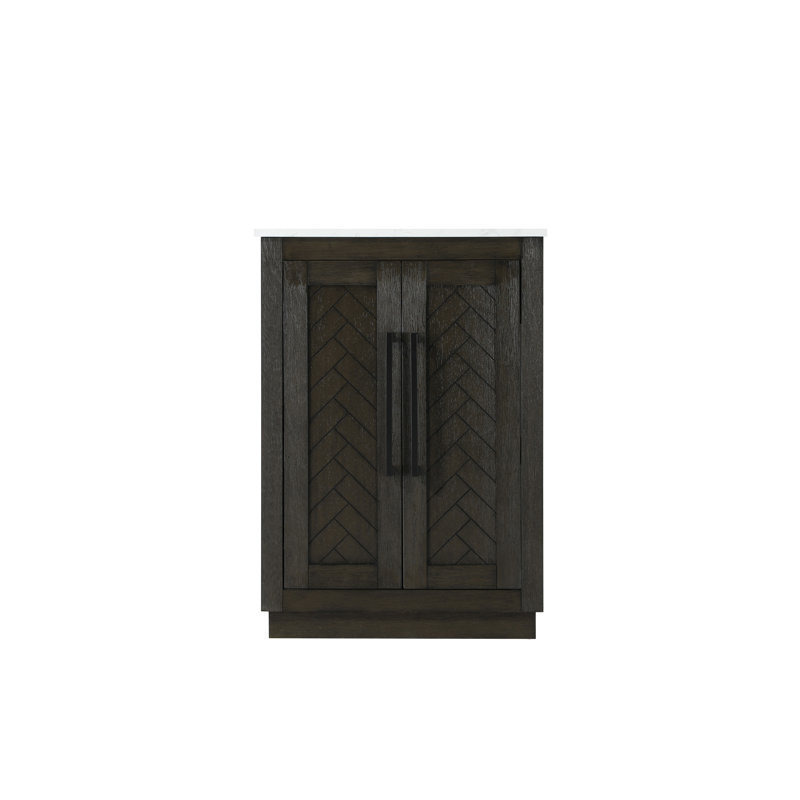 Meuble-lavabo simple 24 po, Chêne chocolat