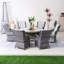 Ensemble repas rond extérieur avec coussins-773076646-773076647