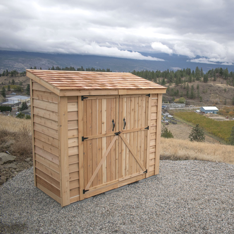 8 ft. x 4 ft. Medium-Brown Cedar Wood Storage Shed Kit