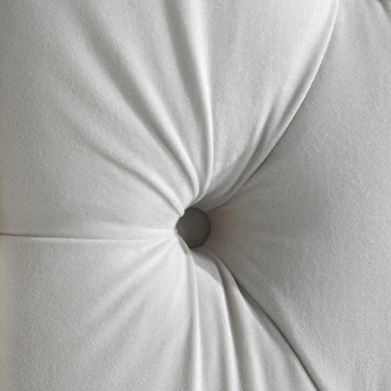 Dymph Upholstered Wingback Bed, Full, Cream Velvet