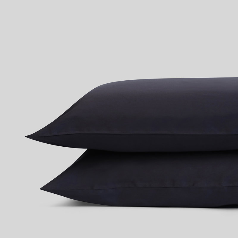 Taie d'oreiller 100% coton à densité de tissage 300 fils Percale, Gris foncé, Standard
