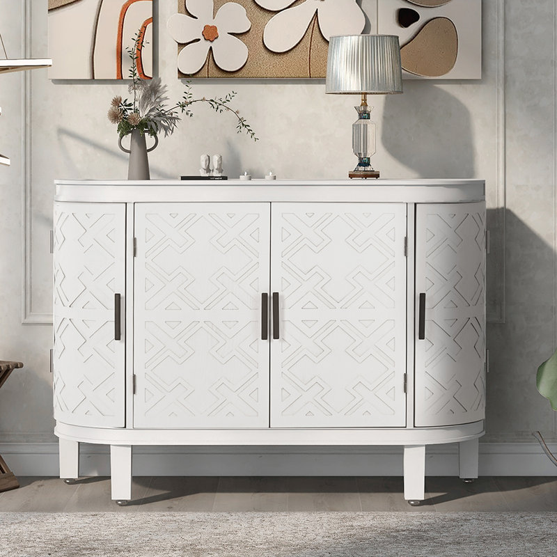 Buffet de 47,2 po de largeur Aichele, Blanc