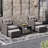 Ensemble de conversation de patio en rotin 5 pièces avec repose-pieds Radostin-113552378
