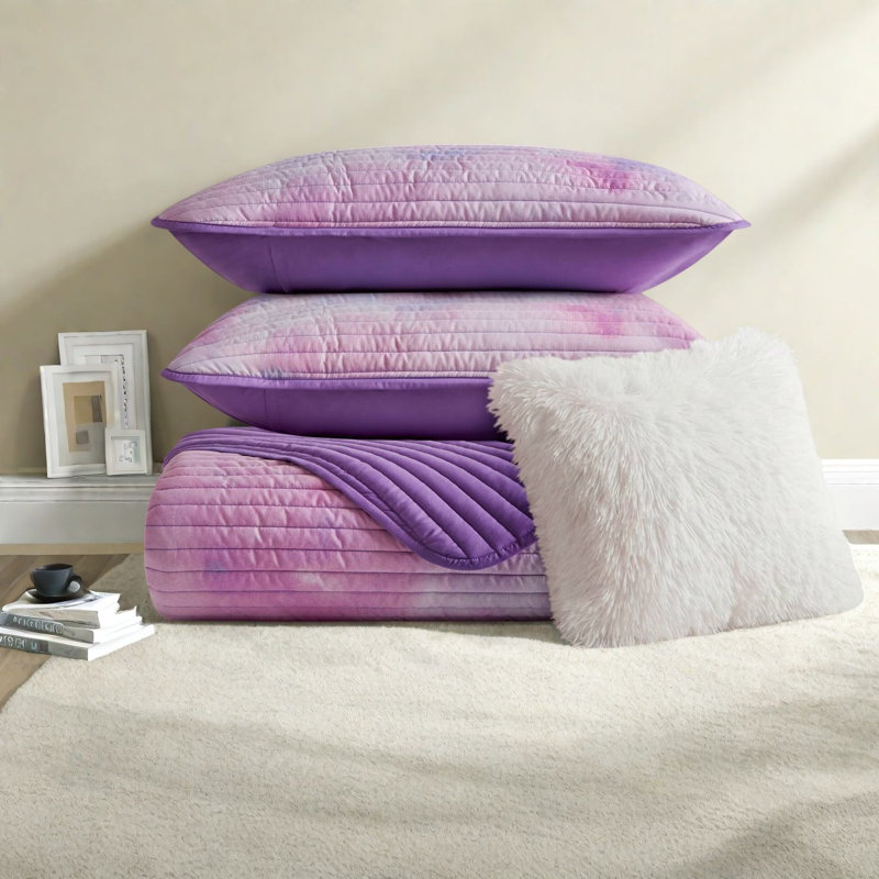 Ensemble de literie OEKO TEX, courtepointe en microfibre pour grand lit, teinture Tie Dye moderne