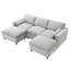 Canapé modulaire 86,5 po en chenille modulaire avec poches de rangement, ensemble de canapé en U à 5 places avec coussins, combinaison libre, canapé nuage moderne avec 2 repose-pieds mobiles pour le salon, appartement-114344989