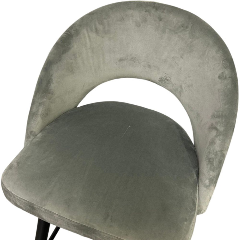 Tabouret en velours, Gris