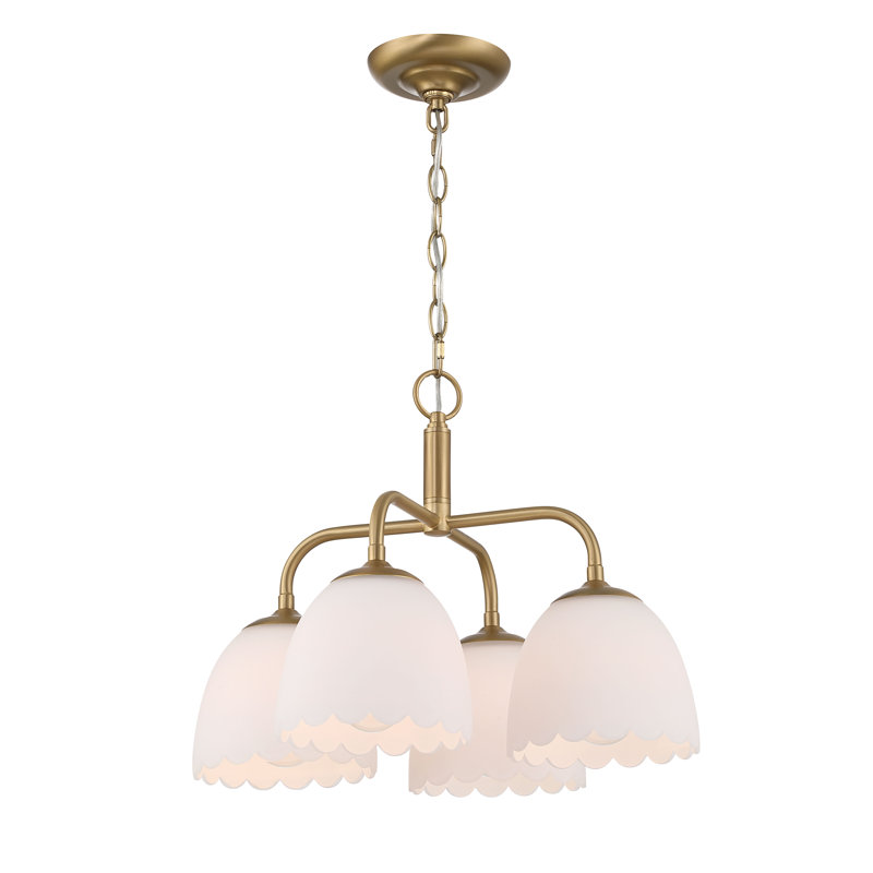  Luminaire suspendu 4 lumières Dorinda, 4, Laiton champagne brossé