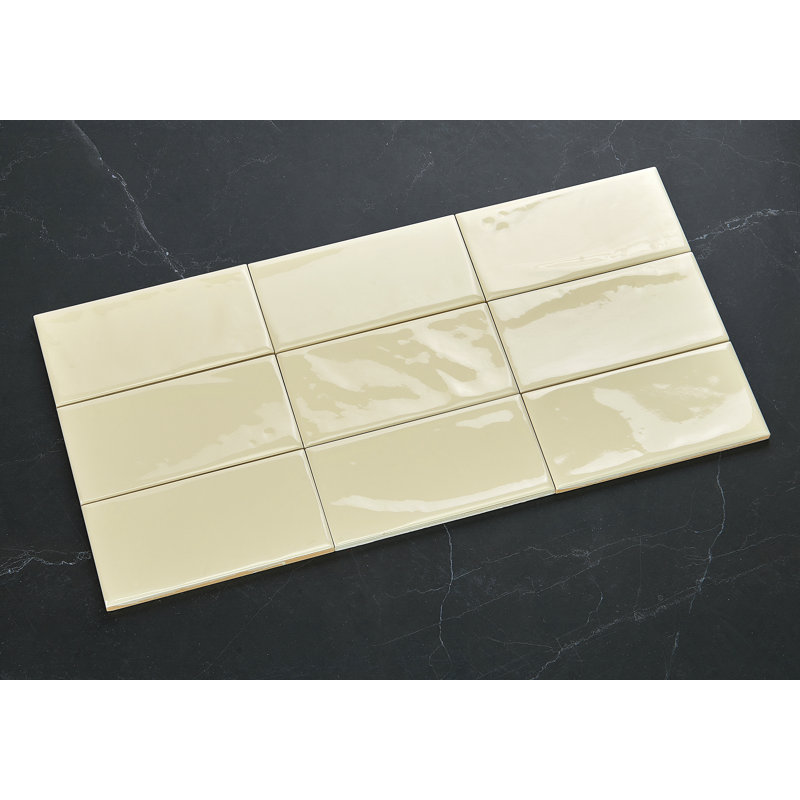 Carreau de céramique Mason 3 "x 6", Crème à la vanille