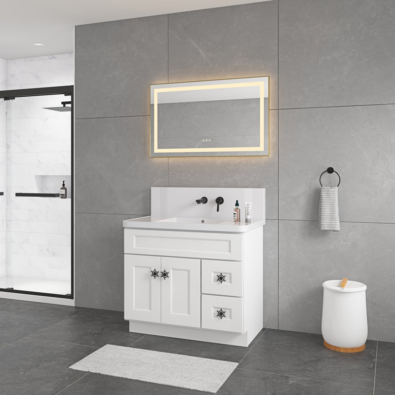 Miroirs de salle de bain 40 * 24 po, miroir de maquillage à intensité variable pour mur, rétroéclairé et incassable, antibuée (horizontal / vertical)