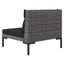 Canapé de jardin modulaire moyen en acier thermolaqué gris foncé Vidaxl