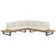 5 Seater Certified Acacia Wood Garden Corner Sofa Set Off White Heneman
