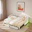 Extendable Upholstered Daybed With 2 Storage Drawers And Led Light
