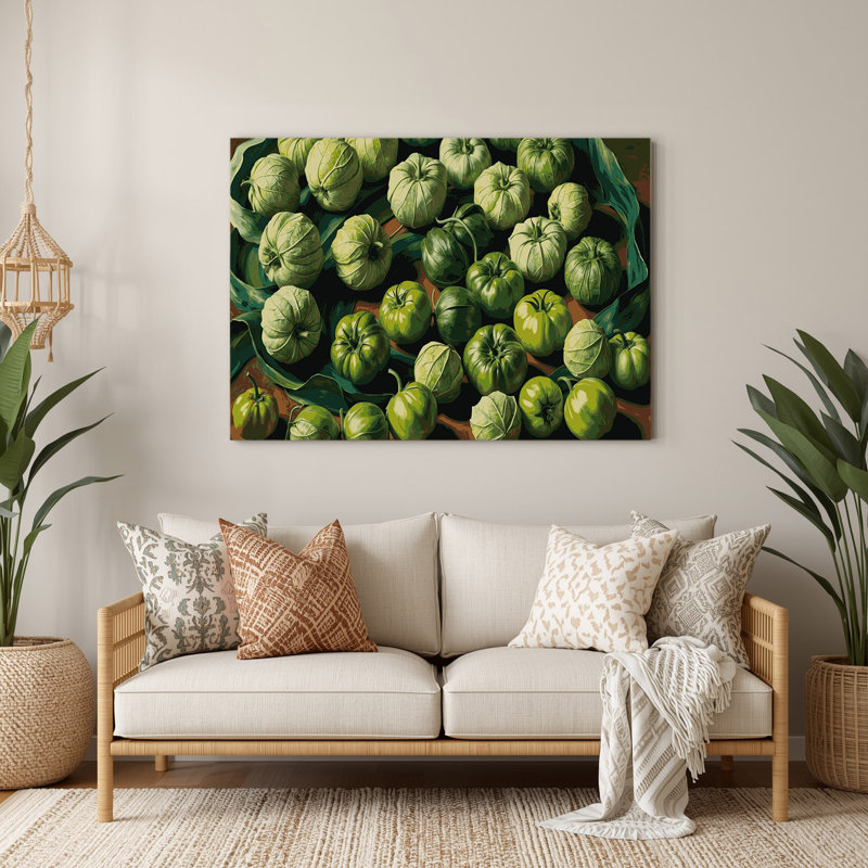 Art mural en métal légumes vert tomate, H 12 po x l 18 po