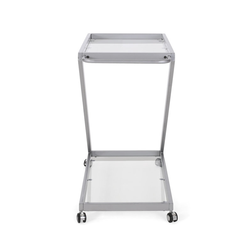 Chariot-bar, base en fer et verre trempé
