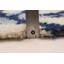 Tapis unique crème / bleu marine Akihito 6 pi x 8 pi 10 po