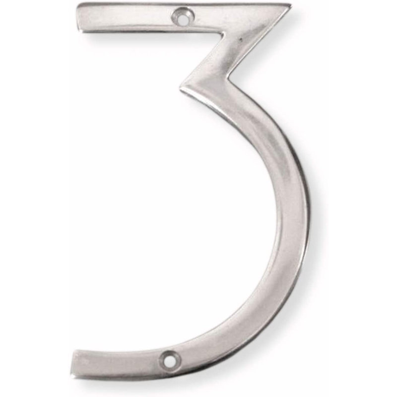 Numéro de maison en métal flottant, 3, 6", Aluminum