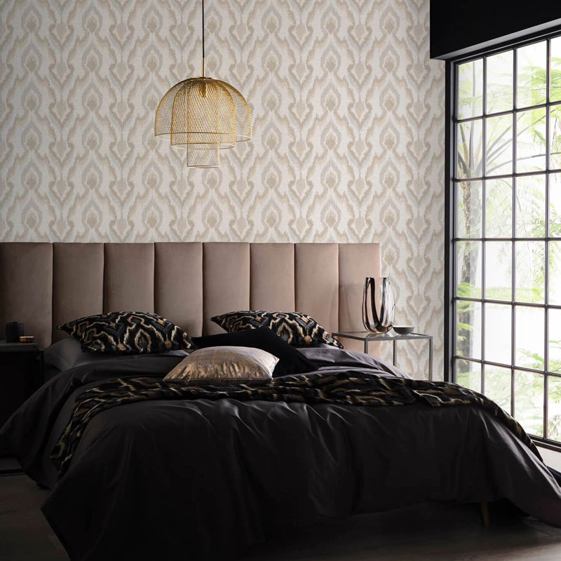 Lusso 10.05m x 52cm Metallic Wallpaper Roll, Linen 