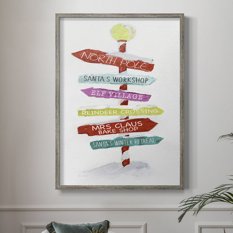 «Christmas Instructions», reproduction encadrée - bois massif, H 21 po x l 17 po