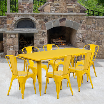 Metal Indoor-Outdoor Table Set