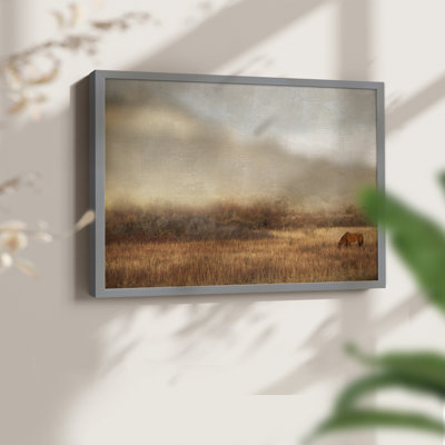 Broutant au coucher du soleil - reproduction encadrée
