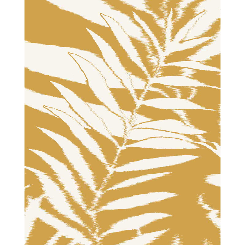 Panneau de papier peint L 12 pi x l 25 po Hazy Palm, Safran