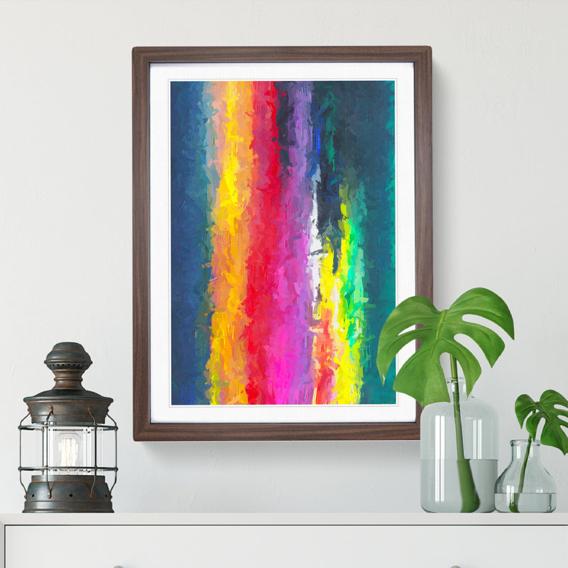 Bright Light - Painting, 66cm H x 48cm W x 2cm D, Walnut Framed, White