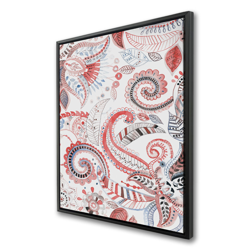 Toile encadrée à motif cachemire - Élégante décoration intérieure