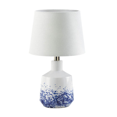 WHITE AND BLUE SPLASH TABLE LAMP